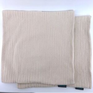 Lovesac Textured Pillow Cover Case 18‎ x 18 Neutral Beige Ribbed Square Shams